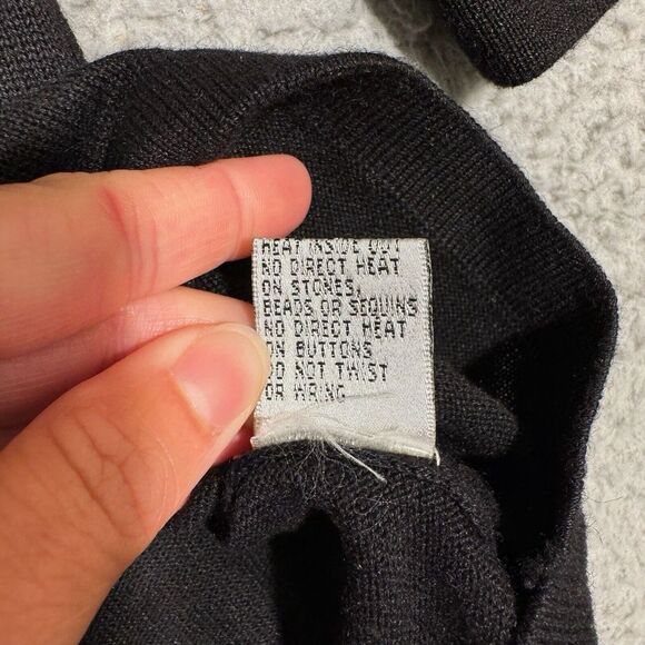 Vintage Jack B. Quick Womens Sweater Black Heart Gem V-Neck Long Sleeve M - Picture 10 of 10
